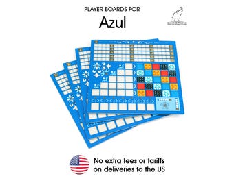 Deluxe Player Boards for Azul | Multi-Color Printed with Recessed Tile & Scoring Cube Slots | by Gaming Trunk