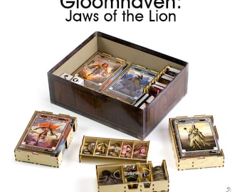 Lion's Jaws Organizer for Gloomhaven: Jaws of the Lion, insert for Gloomhaven Jaws of the Lion, Board Game Organizer, Wooden Insert