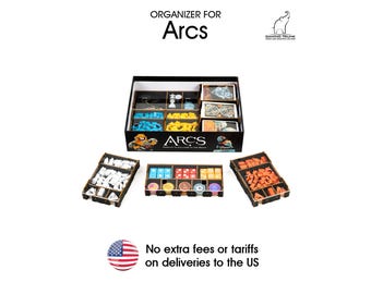 Arks Organizer for Arcs and Leaders and Lore expansion, insert for Arcs, Board Game Organizer, Board Game Insert