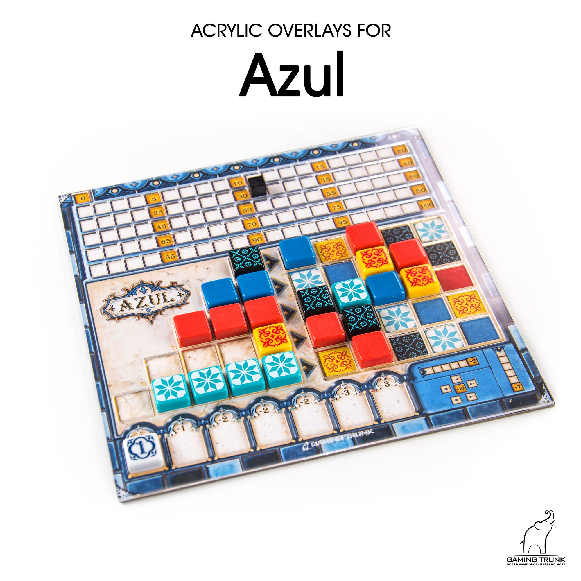 4 Acrylic overlays for the Azul player board, Acrylic overlay for Azul, player mat for Azul