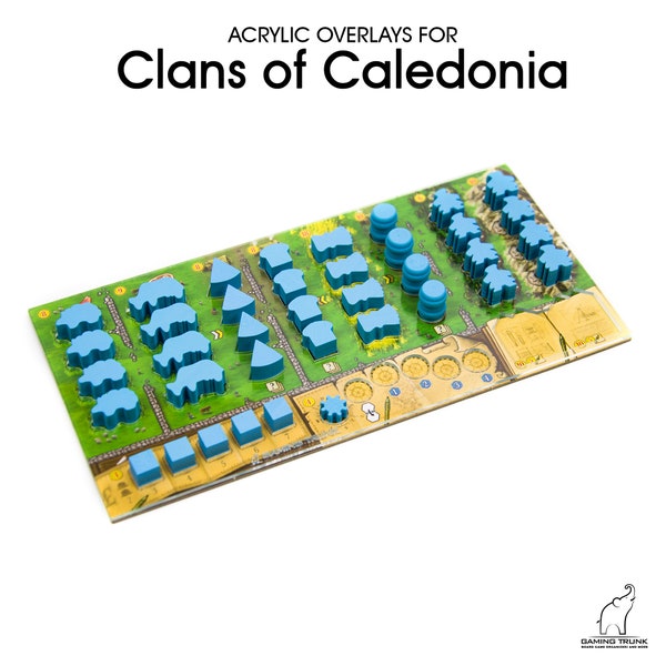 4 Superposiciones SIN TABLEROS para el tablero de jugador de Clans of Caledonia