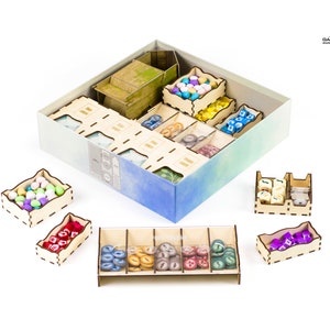 Wings Organizer for Wingspan with European expansion, Wings insert, Board Game Organizer, Board Game Insert, Wooden organizer