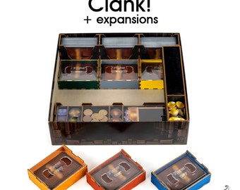 Clang Organizer for Clank! | Unofficial insert for Clank!, Adventuring party; Sunken Treasures; The Mummy's Curse; Gold and Silk