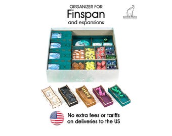 Fin Organizer for Finspan | Sharks & Reefs | Finspan Upgrade pack | Finspan insert, Board Game Organizer, Board Game Insert