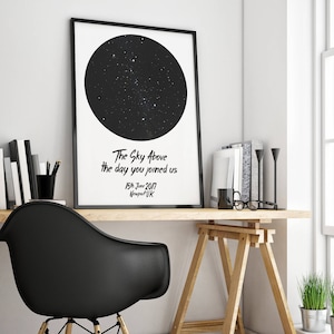 Digital Star Chart Print -Mappa stellare-Mappa personalizzata delle stelle - Regalo perfetto per matrimoni nascite nuovo compleanno anniversario fidanzamento