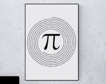 Pi Art Print - Math Art, Maths Teacher Gift, Wall Art, Pi Print, Mathematics Art, Mathematics Gift