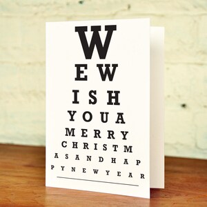 Oogkaartkaart - Merry Christmas - Snellen Oogkaart - perfecte kerstkaart