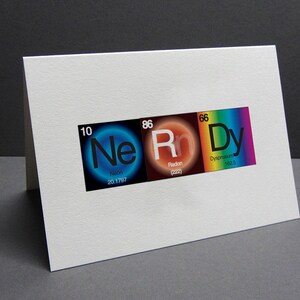 Scheda Tavola Periodica - biglietto di auguri - Nerdy