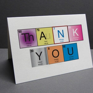 Periodic Table Card - greeting card - Thank You
