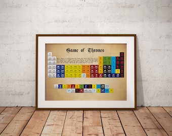 Game of Thrones Periodic Table - GOT - A Song of Ice and Fire