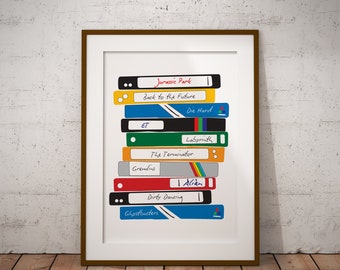 Retro VHS Print - films préférés en VHS