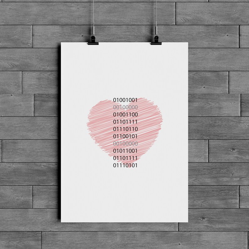 Binary Code Print - Nerd Print - Geek Print - Typographic Print ...