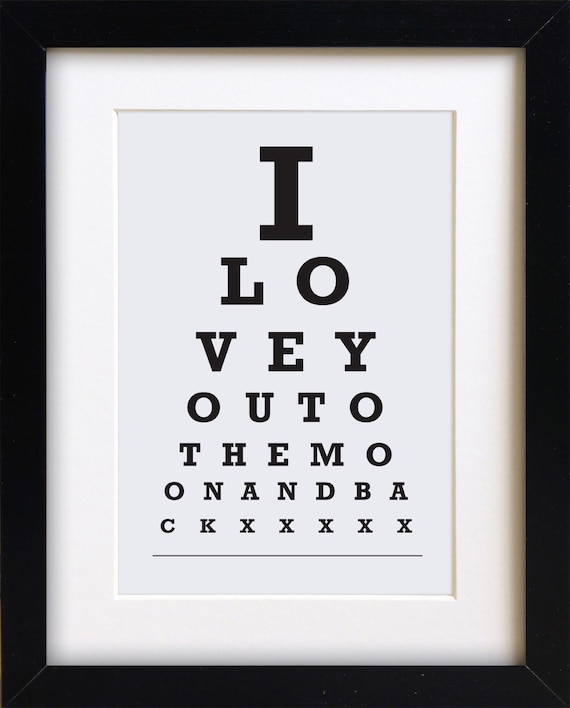 I Love You To The Moon And Back Eye Chart