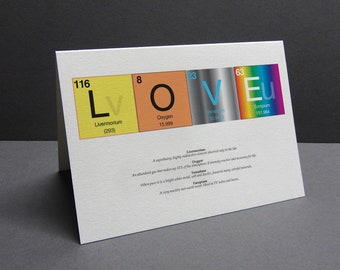 Periodic Table Card - greeting card - Love