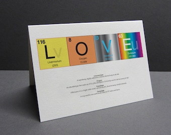 Periodic Table Card - wenskaart - Love