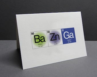 Periodic Table Card - greeting card - Bazinga