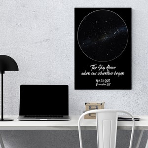 Black Star Map Print - Mappa Stellare - Mappa personalizzata delle stelle -Regalo perfetto per matrimoni nascite nuovo compleanno anniversario fidanzamento