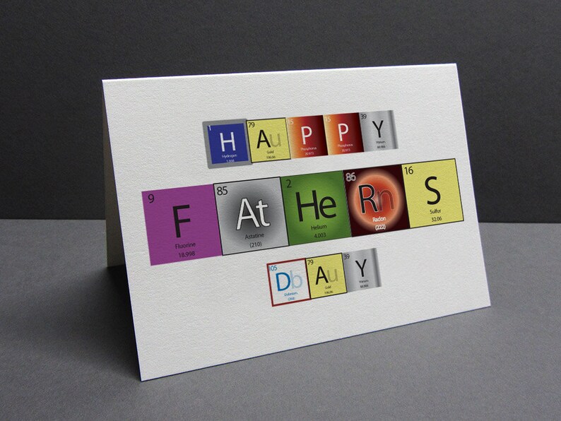 Download Paper Periodic Table Card Happy Fathers Day Greeting Card Paper Party Supplies
