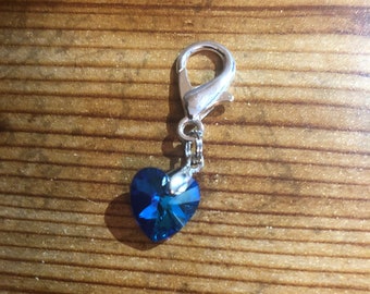 Sapphire Heart Charm