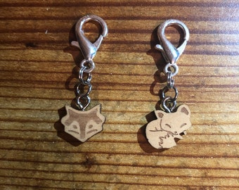 Wood Fox Charms