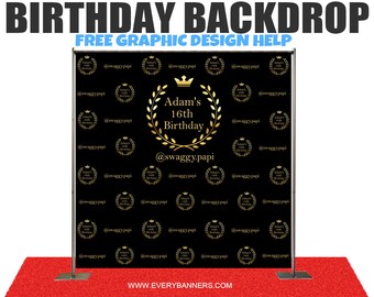 custom backdrop birthday etsy