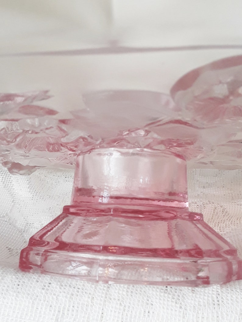Flower Pink Wedding Cake Stand*Mikasa Rosella*Pink Flower Dessert Stand*Glass Pink Dessert Stand*Pink Cupcake Server*Blush Pink Cake Stand