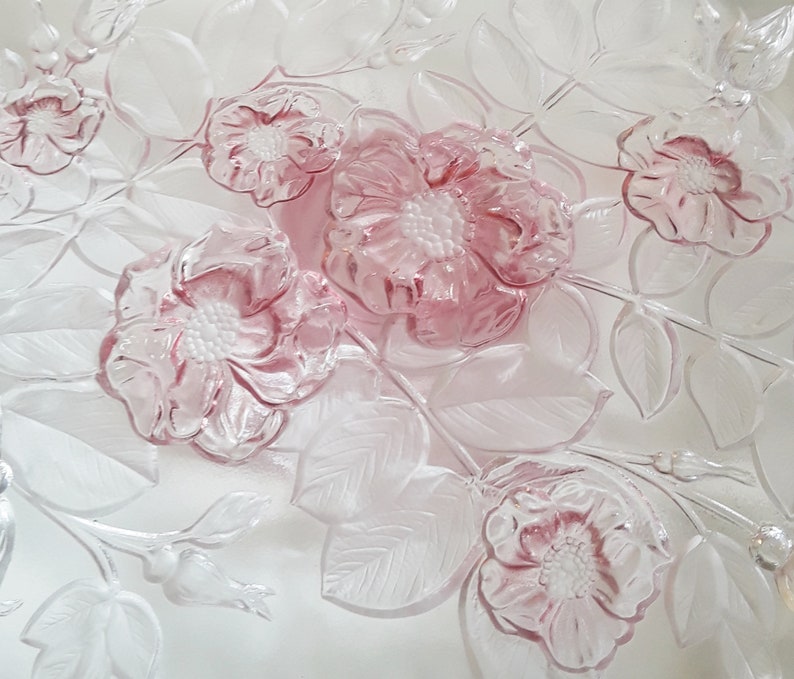 Flower Pink Wedding Cake Stand*Mikasa Rosella*Pink Flower Dessert Stand*Glass Pink Dessert Stand*Pink Cupcake Server*Blush Pink Cake Stand