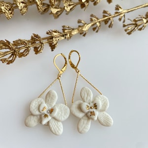 Porcelain earrings/ Flower earrings/ Porcelain flower earrings/ Wedding earrings.