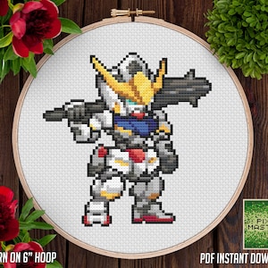 Gundam Barbatos Kreuzstichmuster [PDF] - Digitaler Download - Anime Chart - Patternkeeper Kompatibel