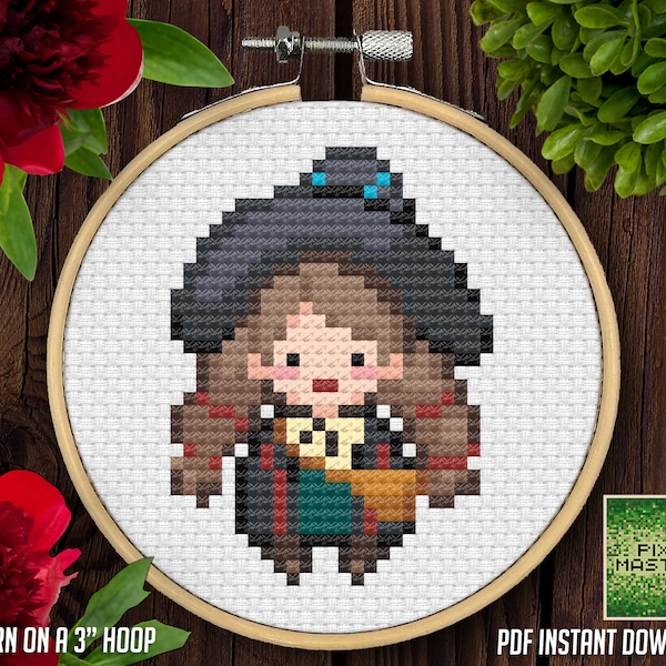 Little Witch in the Woods Cross Stitch Pattern [PDF] - Digital Download - Easy Gaming Chart - Pattern Keeper Compatible