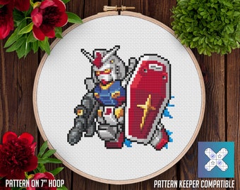 Gundam RX-78-2 Cross Stitch Pattern [PDF] - Digital Download - Anime Chart - PatternKeeper Compatible