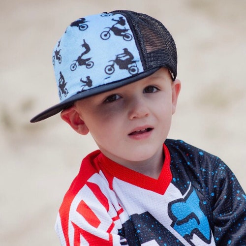 Blue Motocross Minky Front Trucker Hat Kids Trucker Hat - Etsy