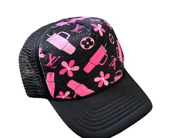Bougie Girl Minky Front Trucker Hat - Kids Trucker Hat - Snap Back Hat - Baby Trucker Hat - Adult Trucker Hat - Kids Baseball Hat -
