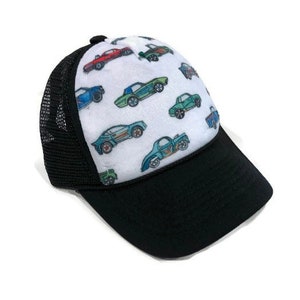 Race Car Minky Front Trucker Hat - Kids Trucker Hat - Snap Back Hat - Baby Trucker Hat - Adult Trucker Hat - Kids Baseball Hat - Youth Hat