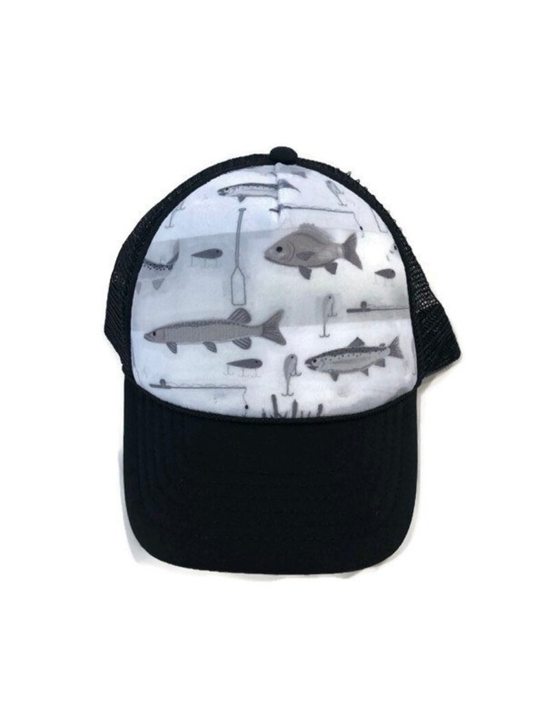 Gone Fishin Minky Front Trucker Hat Kids Trucker Hat SnapBack Hat Baby Trucker Hat Adult Trucker Hat Kids Baseball Hat Youth Hat image 3