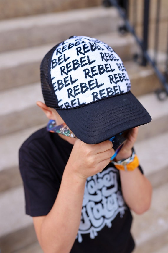 Rebel Minky Front Trucker Hat Kids Trucker Hat Snap Back Hat Baby