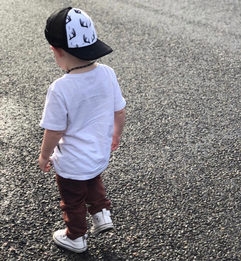 Kids Baseball Hat Adult Trucker Hat Kids Trucker Hat Snap Back Hat Youth Hat Baby Trucker Hat Antlers Minky Front Trucker Hat