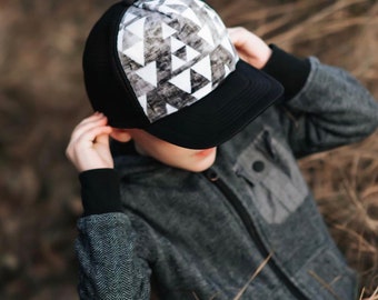 Aztec Minky Front Trucker Hat - Kids Trucker Hat - Snap Back Hat - Baby Trucker Hat - Adult Trucker Hat - Kids Baseball Hat - Youth Hat