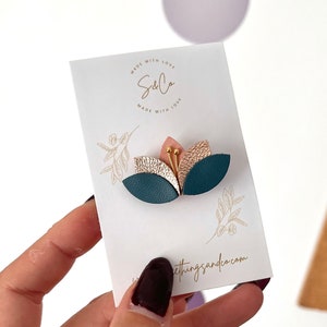 Spilla a forma di fiore in oro rosa | Spilla verde anatra | gioielli minimalisti | Regalo per la festa della mamma | Regalo per la festa della nonna | regalo di Natale per lei