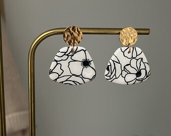 Bloemen minimalistische oorbellen | poëtische design sieraden | huwelijksgetuige | Cadeauverzoek getuige | Vriend cadeau | Kerstcadeau voor vrouwen