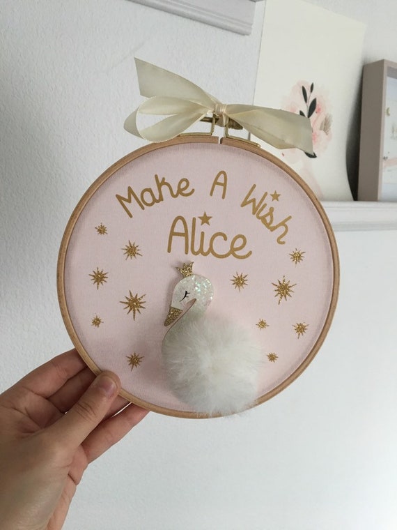 Decoration Chambre Enfant Cadre Scintillant Cygne Cadeau De Etsy