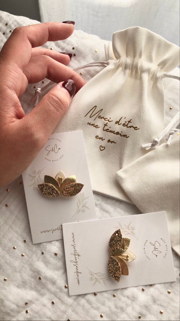 Wedding Witness Gift Box | Wedding Announcement | Wedding Witness Glitter Brooch | Godmother Request Gift | Personalized Message Pouch