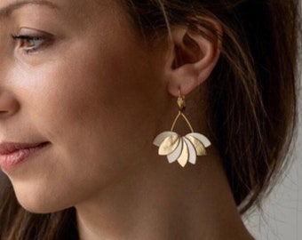 Boucles d'Oreilles Blanc cassé/Cristal clip robe Mariée