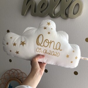 Decoration Chambre Enfant Coussin Nuage Coussin Prenom Bebe Etsy