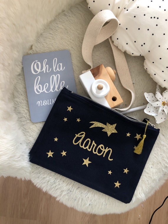 Pochette Etoile Filante Prenom Enfant Pochette Prenom Enfant Etsy