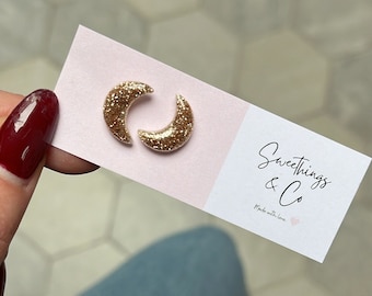 Boho chic earrings | golden feminine moon jewel | elegant refined motif jewel | Wedding witness gift | customizable jewelry