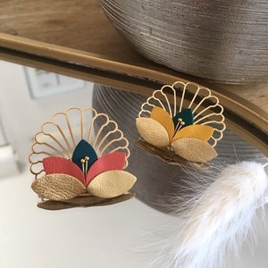 Poetic Peacock brooch, leather brooch, trendy jewelry, wedding accessory, birthday gift