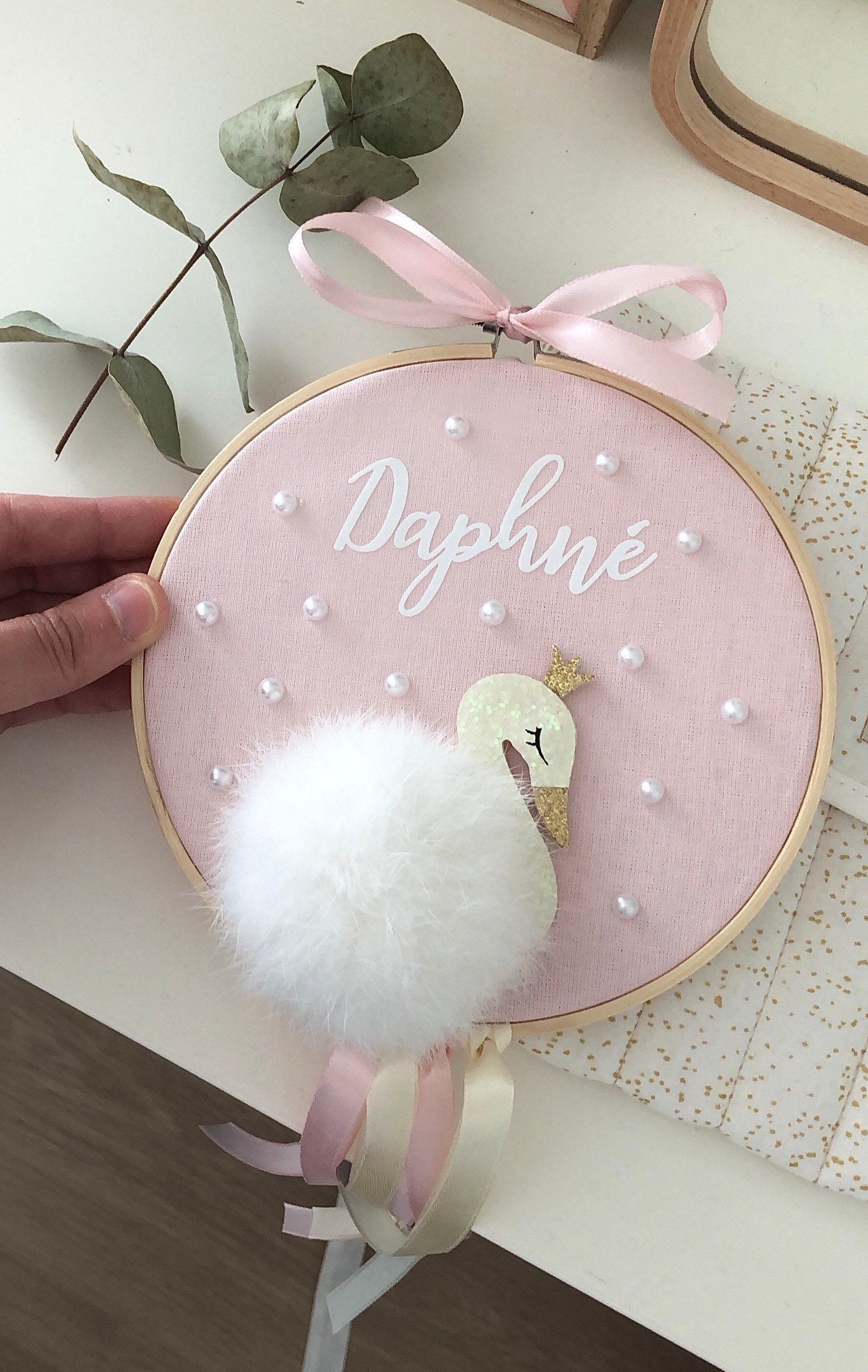 Décoration Chambre Petite Fille, Décoration Princesse Personnalisable, Cadre de Naissance, Cadeau Na