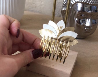 Bride Comb | Golden hair jewel | Refined and elegant floral comb |  Jewel baptism | Wedding witness gift