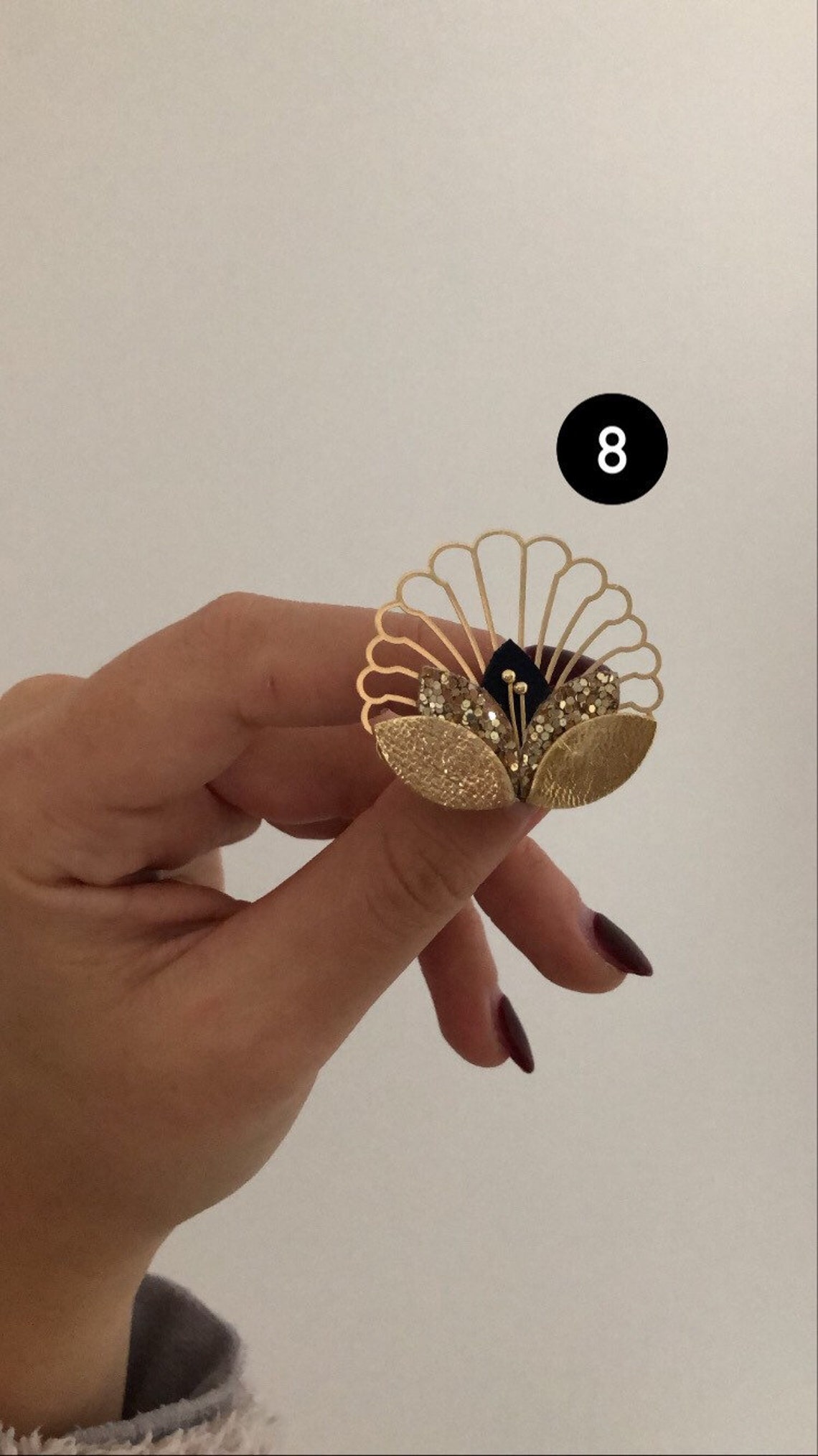 Broche Ancienne En Bakélite - Paon Porte-bonheur Symbole D'immortalité - Vintage